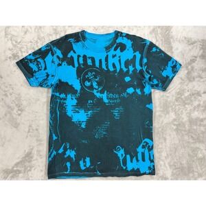 Vintage Helix Reversible Shirt Mens XL Blue Y2K‎ Affliction Style Whimsigoth